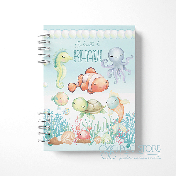 Caderneta de Vacinação Personalizada | Temas Fundo do Mar