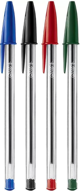 Caneta Esferográfica 1.0mm Cristal Dura+4 Cores
