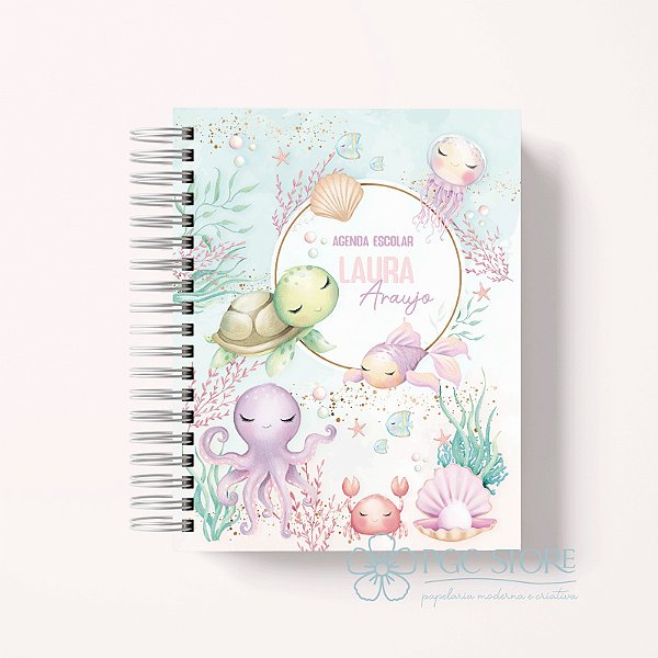 Agenda Berçário Creche Personalizada - Fundo do Mar Menina
