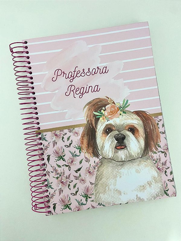 Caderno para professoras 10 matérias Encapado - Capa Personalizada