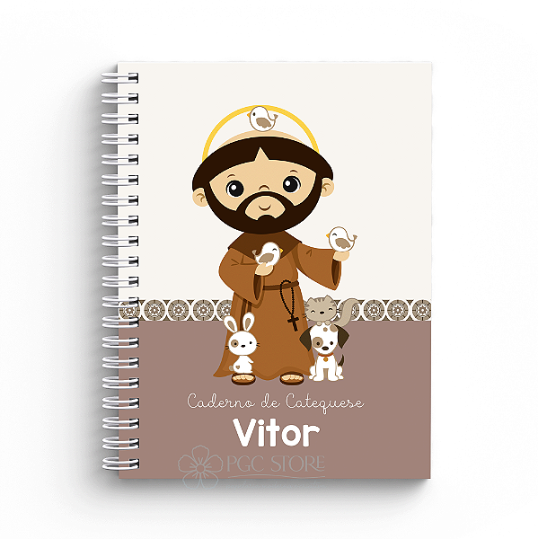 Caderno de Catequese Capa Personalizada - São Francisco
