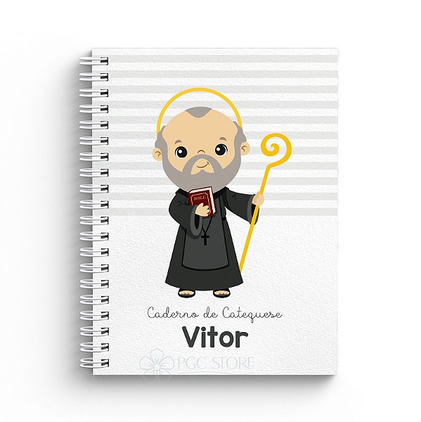 Caderno de Catequese Capa Personalizada - São Bento