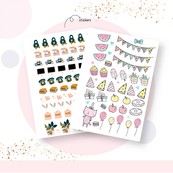 Cartela de Adesivos Home & Happy