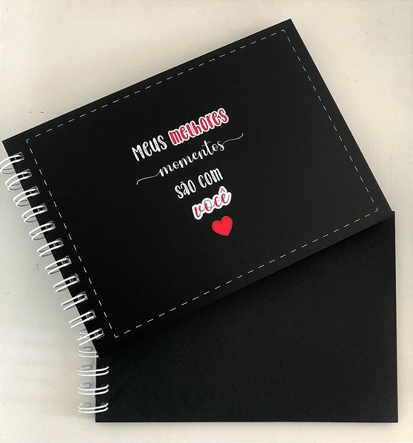 Álbum de Fotos Scrapbook Folhas Preta Namorados