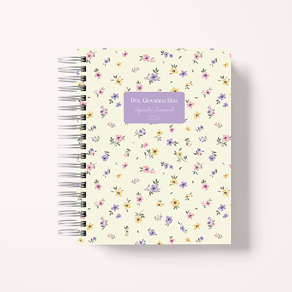 Agenda Semanal 2026 Personalizada Flowers