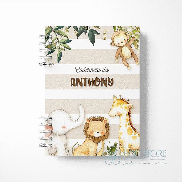 Caderneta de Vacinação Personalizada | Tema Animais Safari
