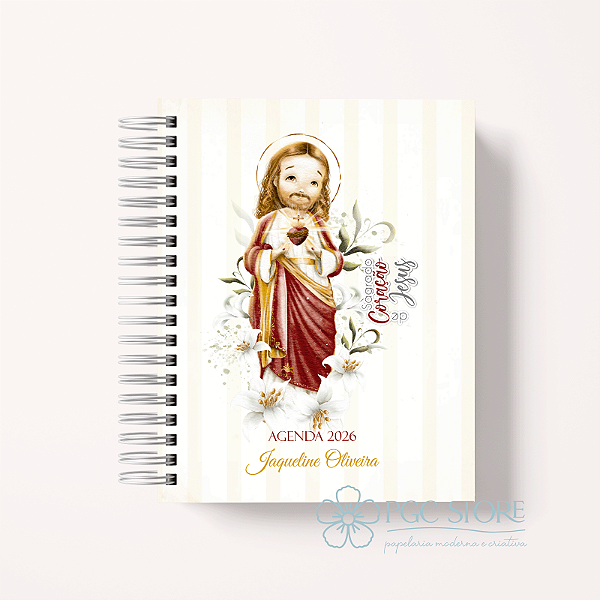 Agenda Católica 2026 Personalizada - Sagrado Coração de Jesus
