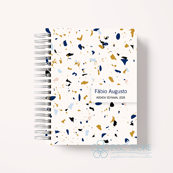 Agenda Semanal 2026 Masculina Geométrica Personalizada