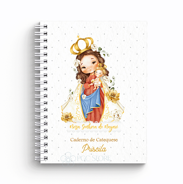 Caderno de Catequese Capa Personalizada - Nossa Senhora de Nazaré