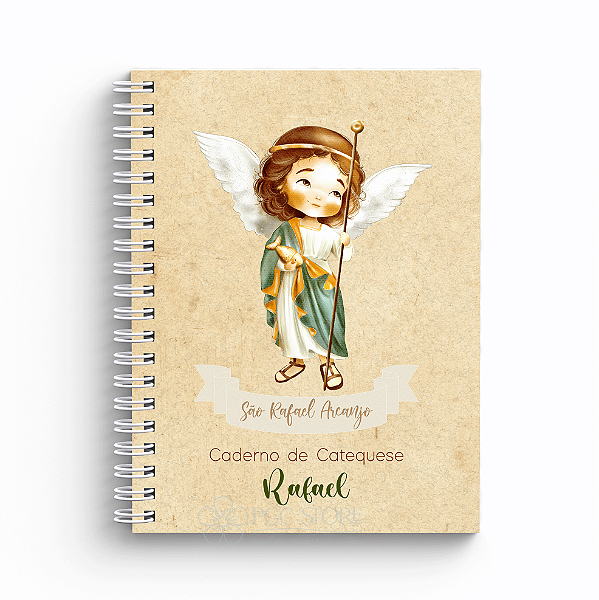 Caderno de Catequese Capa Personalizada - São Rafael Arcanjo