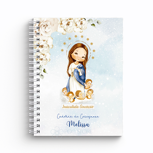 Caderno de Catequese Capa Personalizada - Imaculada Conceição