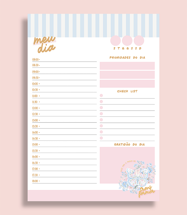 Planner diário de mesa - Listras