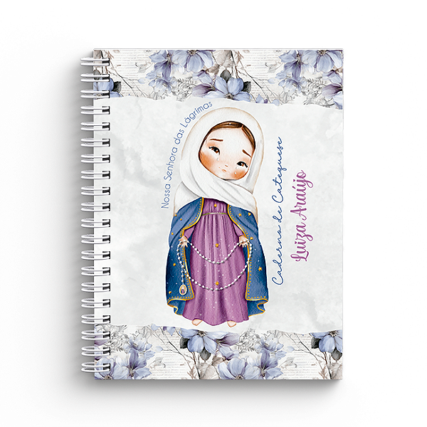 Caderno de Catequese Capa Personalizada - Nossa Senhora das Lágrimas