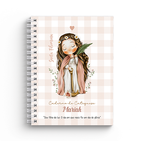 Caderno de Catequese Capa Personalizada - Santa Filomena
