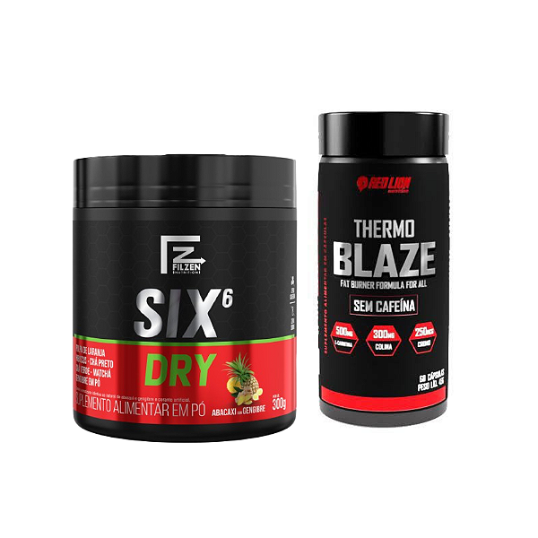 Kit seca tudo ( sem cafeina ) Thermo blaze + six dry 300g