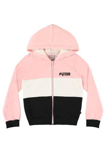 Jaqueta Feminino Moletom Multicolor Cor:Rosa/Softh;Tamanho:14
