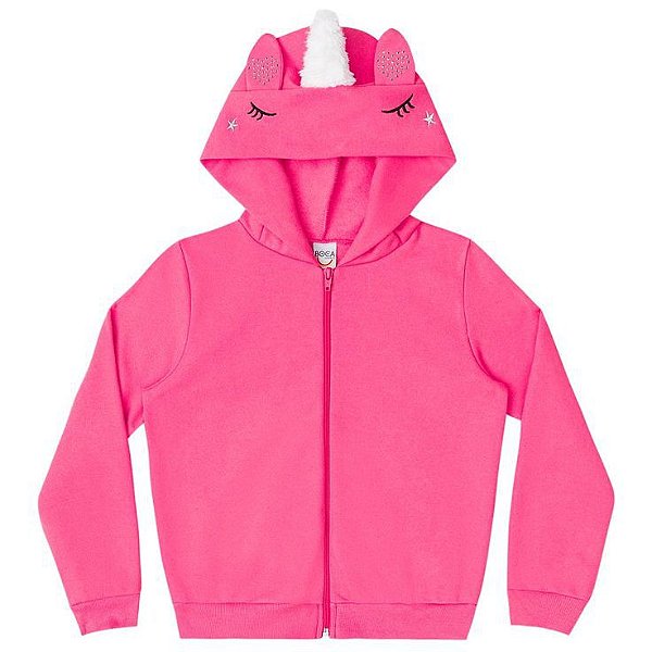 Casaco Moletom Unicórnio Rosa - 04