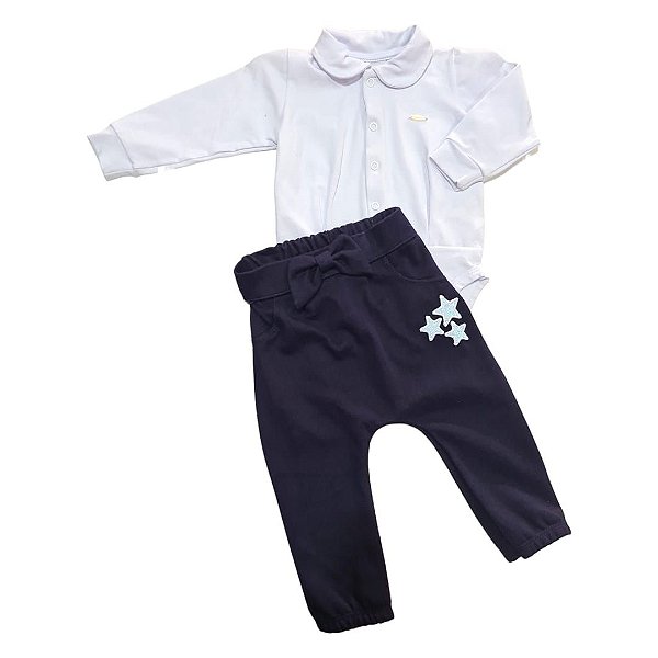 Conjunto Bordado Paraíso com Body Branco - RN