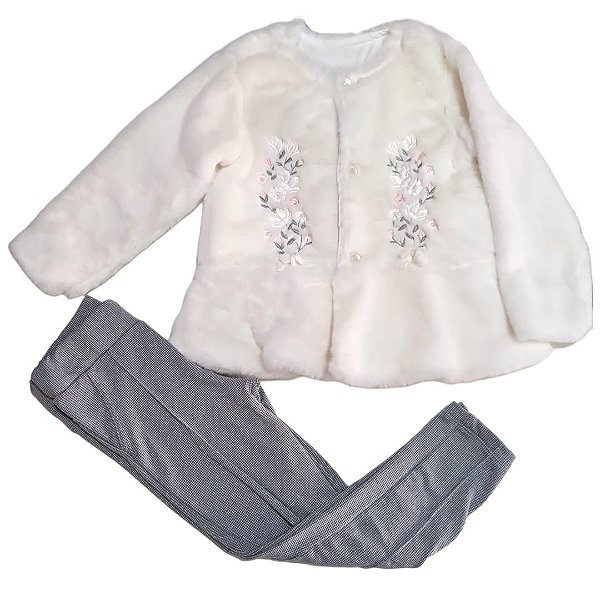 Conjunto Menina Peluciado com Flores - Paraíso 10374