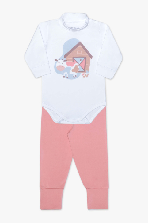 Conjunto de body térmico gola alta vaquinha para bebê