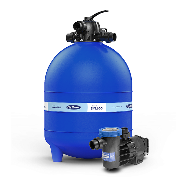 Conjunto Filtro de Areia SYL60 + Motobomba Autoescorvante 1 CV 220V (Para piscina de até 72 Mil litros) - Syllent