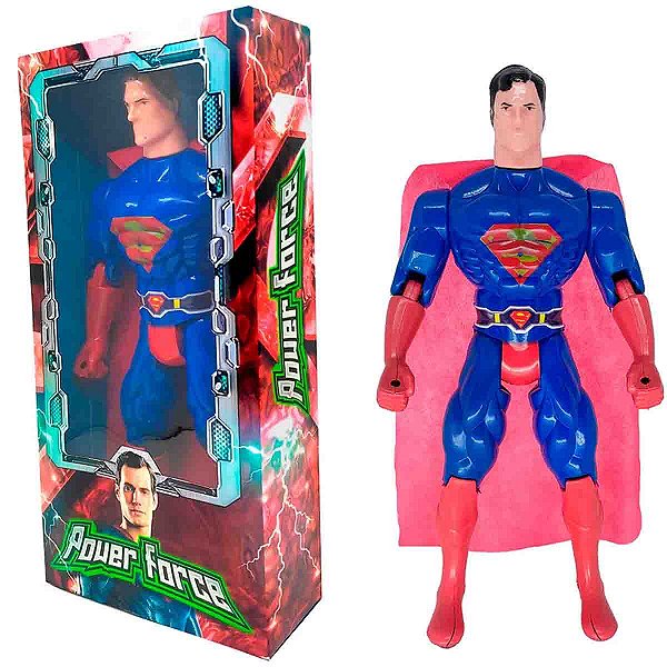 Boneco Super Herói super homem Articulado 29cm com Imnetro