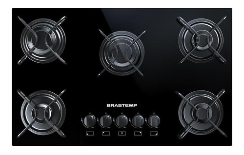 Cooktop 5 Bocas Brastemp Com Grades Piatina E Acendimento Au Cor Preto 127v/220v