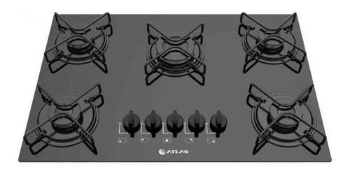 Cooktop Atlas Ágile 5 Bocas Preto Bivolt Acendimento Automát