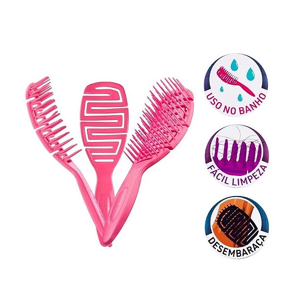 Escova Profissional Desembaraçar Pentear Cabelo Dompel magic
