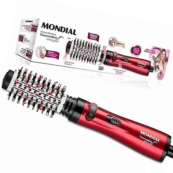 escova rotativa mondial turmaline er03 alisa e modela - 220V