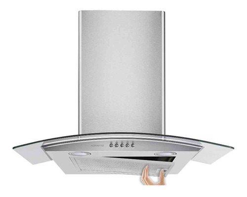 Exautor Inox Vidro Curvo Agratto 90cm 127v