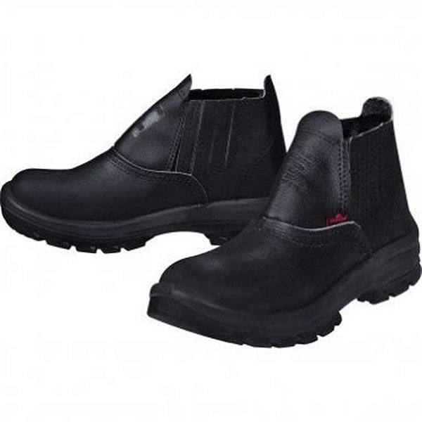 BOTINA COURO BICO DE PVC PRETA N40 AMARRAR WORKER