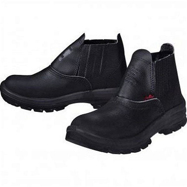 BOTINA COURO BICO DE PVC PRETA N41 AMARRAR WORKER