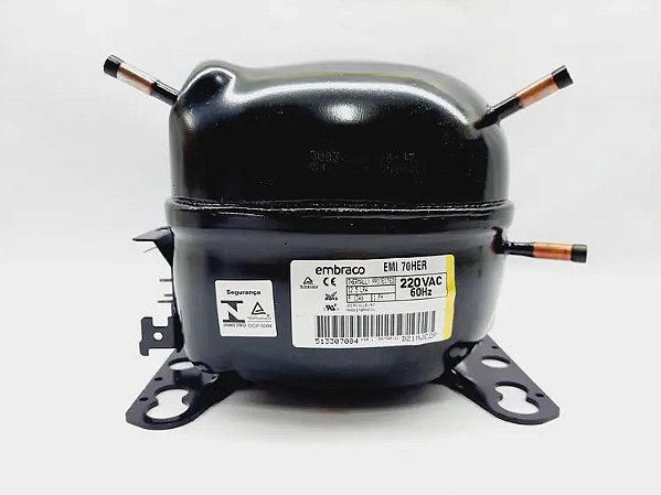 COMPRESSOR 1/5 HP R134A EMBRACO 220V - EMI70HER - W10393810