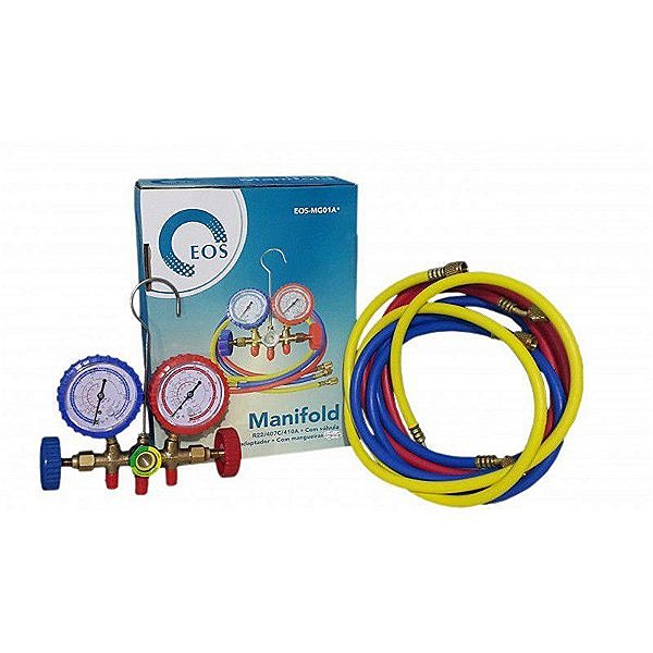 MANIFOLD R22 R134 R404 COM VISOR E MANGUEIRAS 0.9M - ET636 ECOTOOLS