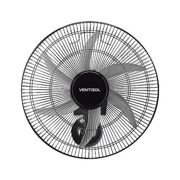 VENTILADOR PAREDE 50CM COM ROLAMENTO PRETO 6 PAS PREMIUM VENTISOL 10XX