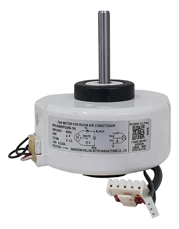MOTOR VENTILADOR EVAPORA 20W MIDEA / ELECTROLUX / GREE - RPG20B (RPG20D-1) - 202400300137