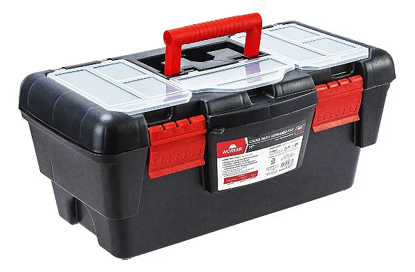 CAIXA FERRAMENTAS PLASTICO 16" C/ ORGANIZADOR 40X30X15 WORKER