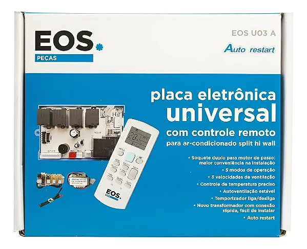 PLACA UNIVERSAL C/ CONTROLE REMOTO AUTORESTART - EOSU03A EOS