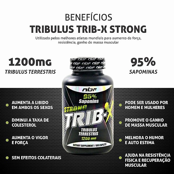 Tribulus Strong Trib-x 100tbs 1200mg - Nbf Nutrition - Betta Suplementos