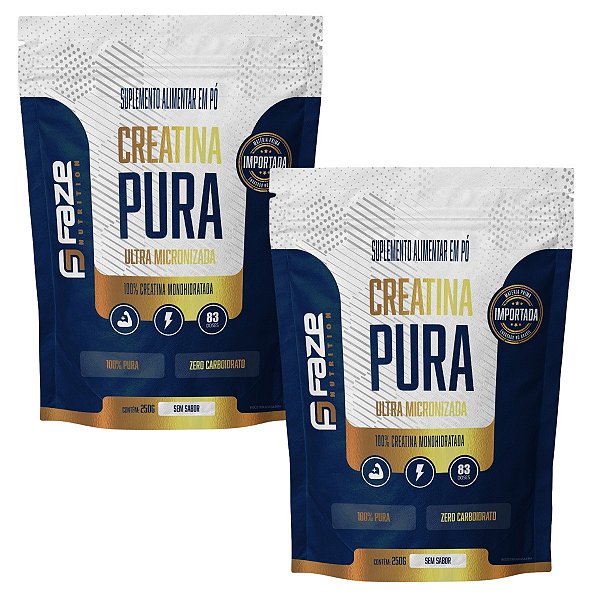 Kit 2x Creatina Monohidratada 100 % Pura 250g Faze Nutrition