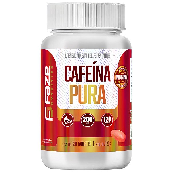 Cafeína Pura 200mg 120 Tabs Faze Nutrition