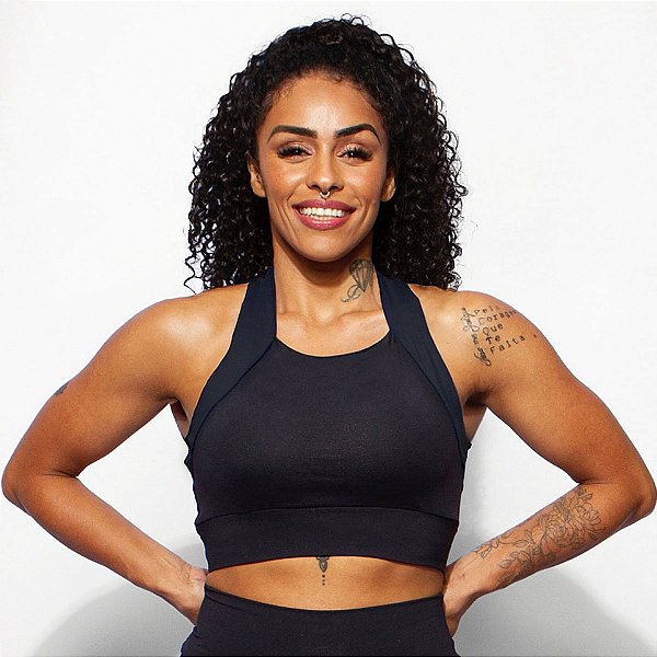Top Débora Black com alças cruzadas