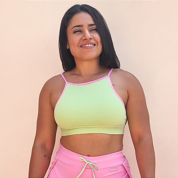 Top fitness Marcy Verde Pistache em Poliamida