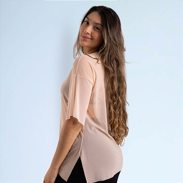 Blusão Tule Nude Pérola