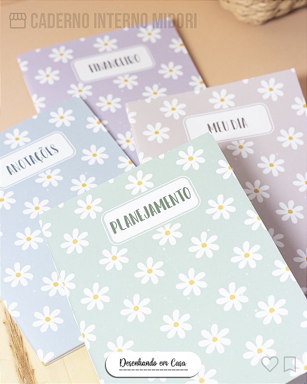 Kit 4 cadernos para midori - personalizado