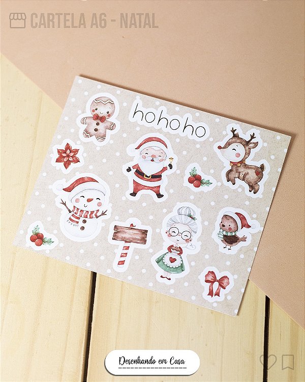 Cartela de adesivo Natal - A6