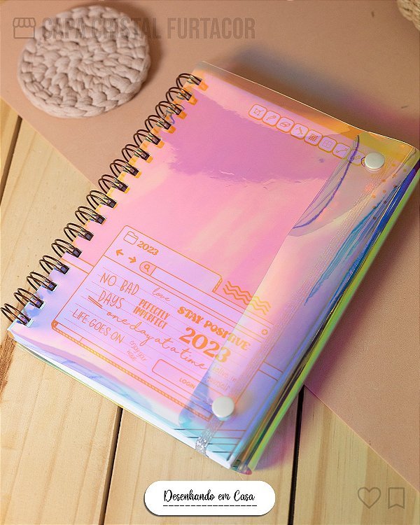 Caderno com capa cristal - personalizado