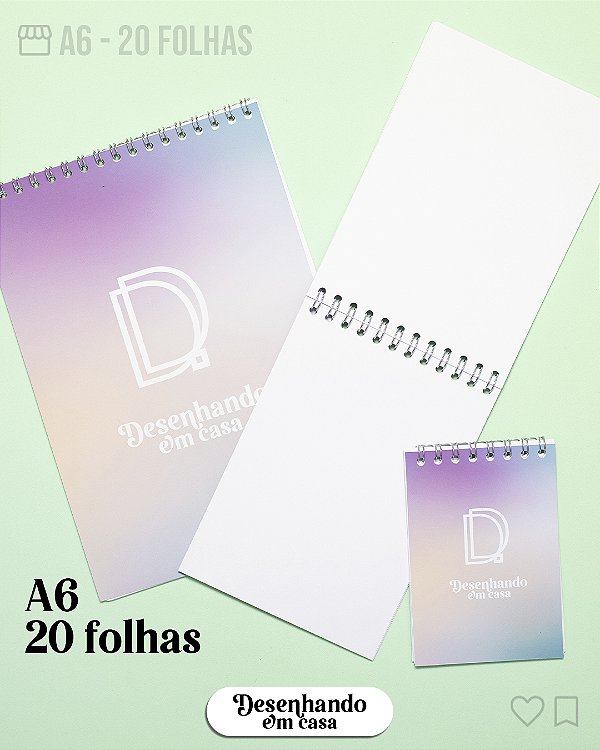 Bloquinho A6 - 20 folhas - personalizado