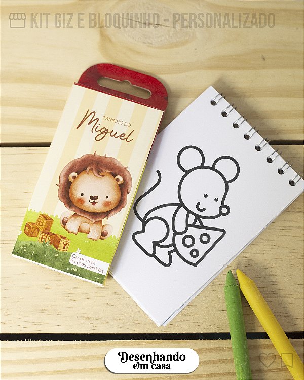 Giz de cera e Bloquinho colorir - personalizado